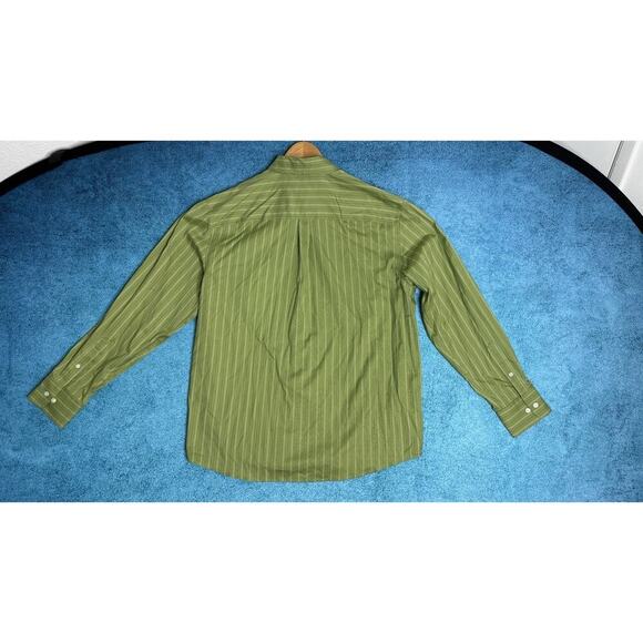 Eddie Bauer Men’s L Wrinkle-Free Green Button Down Shirt Cotton Long Sleeve - Picture 14 of 16